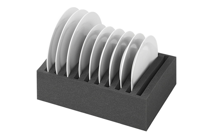 ProPlus 761472PMV01 Porta piatti da campeggio, supporto in schiuma per 10 piatti 