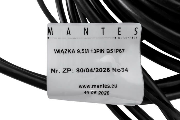 MANTES installazione elettrica, cablaggio per rimorchio barca, 9,5 m, spina a 13 pin, 2 baionette a 5 pin