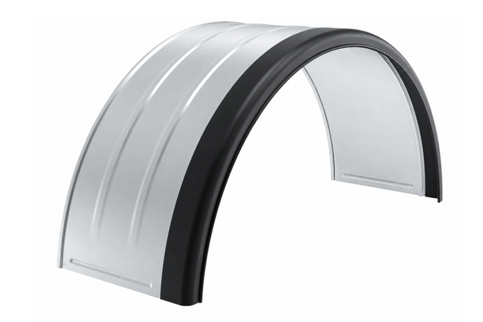 Parafango doppio per rimorchio 17,5-19,5" DOMAR DK7140 passaruota 1000/500mm in metallo con bordo in gomma