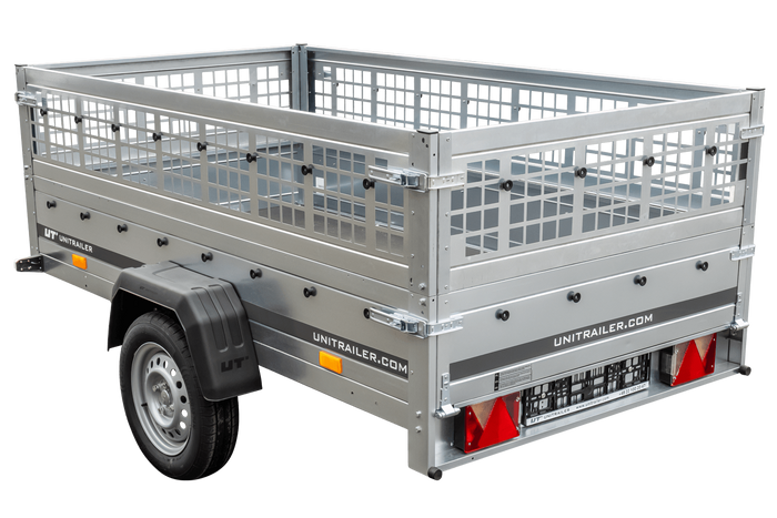Rimorchio leggero 230x125 UNITRAILER GARDEN 230 KIPP con lati in rete