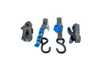 Set di due cinghie di trasporto HILLS da 3 m/25 mm/1 t con tenditore e due imbracature da 0,45 m per fissare la motocicletta.