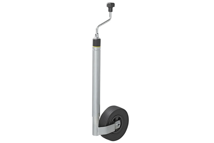 Ruota di supporto ProPlus 341510, portata 150 kg, larghezza 48 mm, escursione 800-1040 mm con scala graduata.