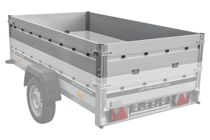 Sponde laterali in alluminio BIS per il rimorchio UNITRAILER GARDEN 230 KIPP ALU