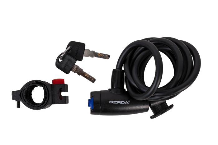 Lucchetto a spirale per bicicletta GERDA 36501, lungo 150 cm.