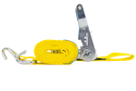 Set di quattro cinghie di trasporto UNITRAILER gialle da 3 m/25 mm/1 t con tenditore