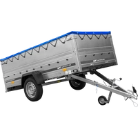 Rimorchio a un asse Unitrailer GARDEN TRAILER 264 KIPP con sponde BIS e telone piatto blu
