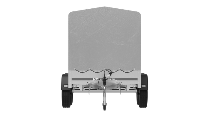 Rimorchio a due assi 264x125 UNITRAILER GARDEN 264/2 KIPP con telaio H-1100 e telone grigio