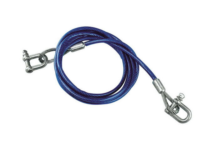 Fune di traino con grilli LAMPA fune d&#39;acciaio 3,5 m/8 mm/5 t blu