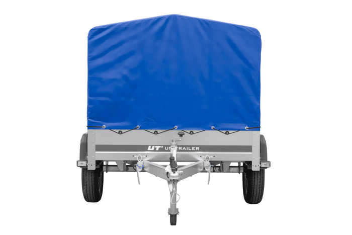 Rimorchio leggero 200x125 UNITRAILER GARDEN 201 KIPP con telaio H-800 e telone blu