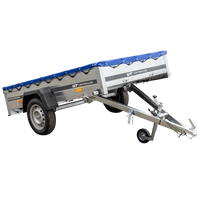 RIMORCHIO LEGGERO GARDEN TRAILER 230 KIPP CON RUOTINO DI SUPPORTO E TELO PIATTO BLU