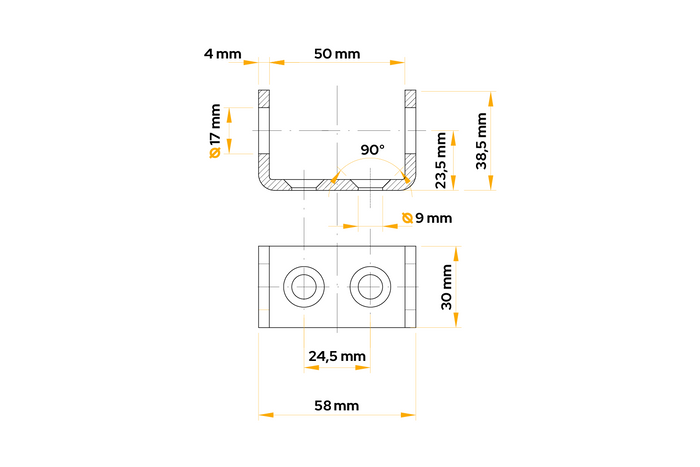 Supporto cerniera laterale rimorchio WINTERHOFF BSCHG 10-17-B