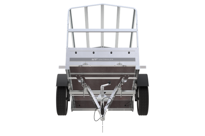 Rimorchio leggero 150x106 con telone blu e centina PTT 750 kg Garden Trailer 150 kipp