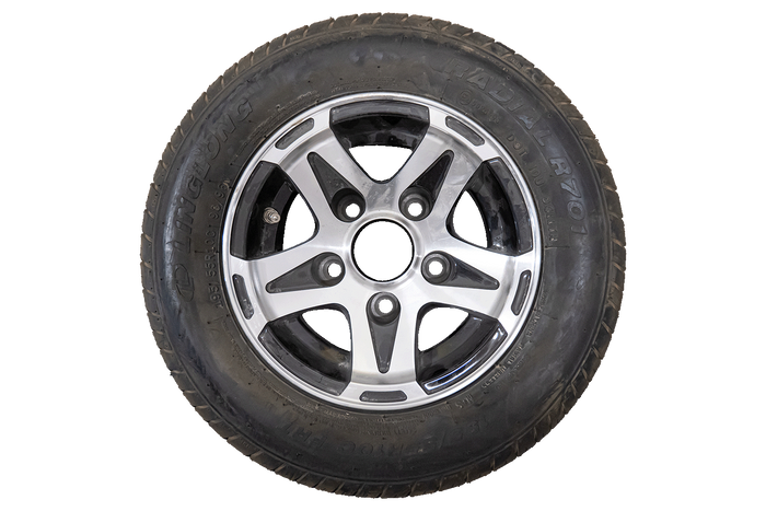 OUTLET Ruota rinforzata per rimorchio PNEUMATICO LINGLONG 195/55 R10C 98/96N CERCHIO IN ALLUMINIO UNITRAILER 6Jx10" 5x112 ET:-4
