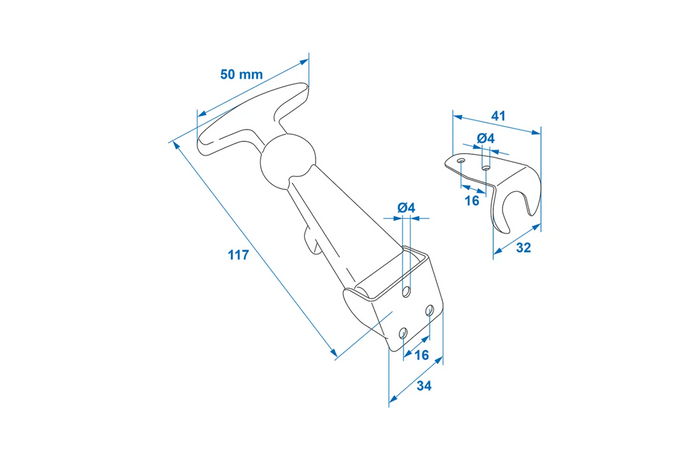 Gancio in gomma con gancio ProPlus 342121 lunghezza 12cm