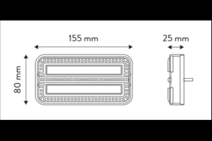TT Technology TT.12024DI Fanali posteriori a LED 3 funzioni sinistra + destra, magnetici