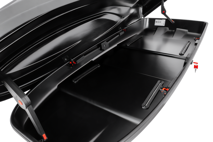 Box da tetto Inter Pack Stella 480 in kevlar nero (flexi fit G2)