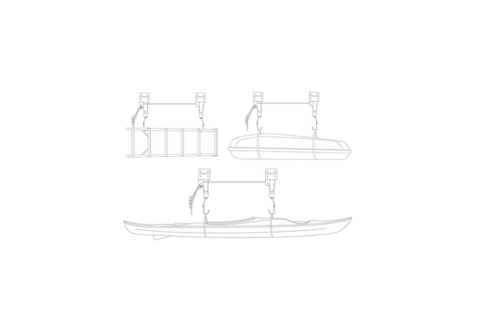 ProPlus 730915V01 supporto da soffitto per scaletta per bicicletta e kayak, portata 57 kg