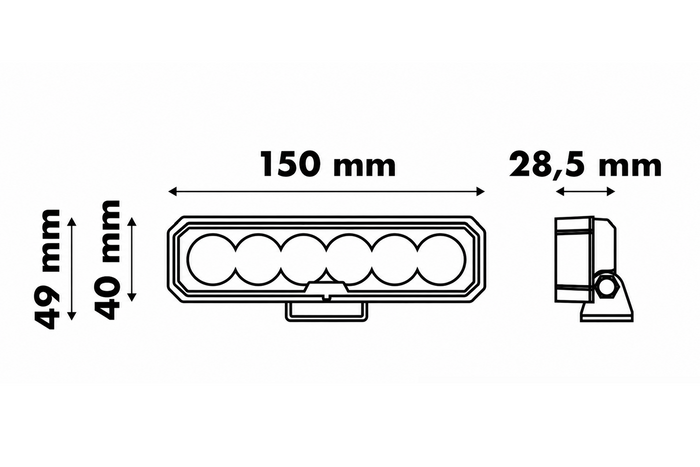 Lampada da lavoro a LED con riflettore LAYTZ LY7301, 24 LED, 2400 lm, rettangolare