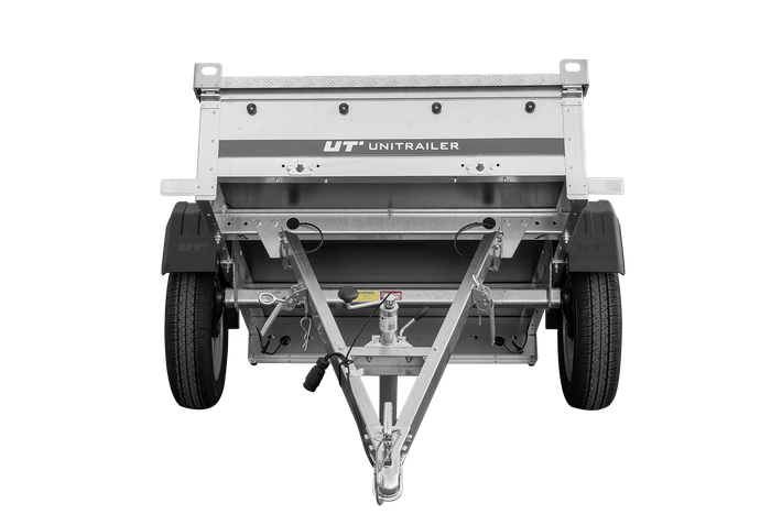 Rimorchio monoasse 150x106 UNITRAILER GARDEN 150 KIPP con copertura in alluminio