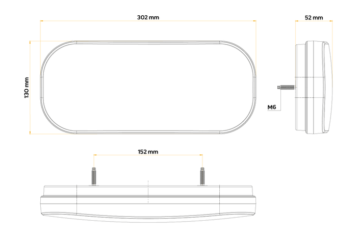 Fanale posteriore FRISTOM FT-610 LED, 6 funzioni, sinistro