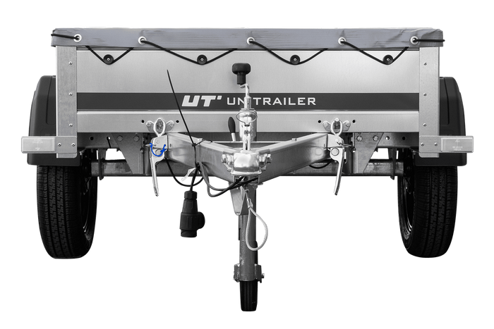 Rimorchio monoasse 150x106 UNITRAILER GARDEN 150 KIPP con telaio H-0 e copertura grigia