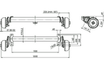 Assale frenato AL-KO COMPACT per rimorchio/carrello portattrezzi 1350kg 1100mm 1550mm 5x112