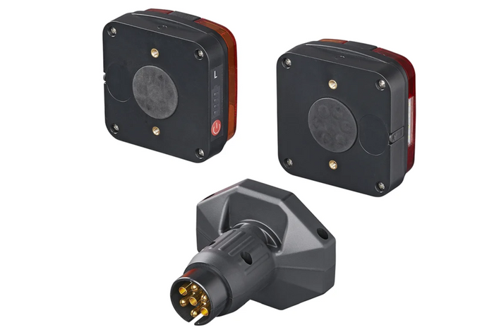 Luci posteriori a LED ProPlus a 7 pin, 4 funzioni (sinistra + destra), magnetiche, Bluetooth.