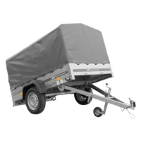 Rimorchio monoasse 200x125 UNITRAILER GARDEN 201 KIPP con telaio H-800 e copertura grigia