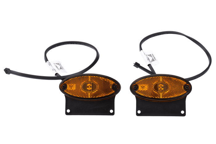 Set di due luci di posizione a LED ASPÖCK FLATPOINT II, ​​arancioni, universali, con staffa