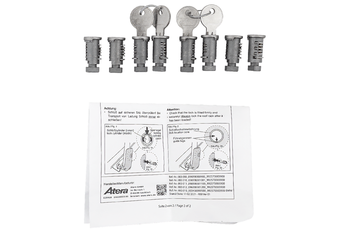 Set di serratura e chiave Atera (8 pezzi + 2 chiavi) 083012