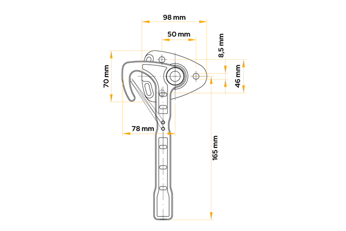 Gancio laterale sinistro WINTERHOFF WV 20-L chiusura gancio laterale rimorchio