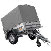 Rimorchio carello trasporto cose rimorchio leggero 750 kg Unitrailer Garden Trailer 150 kipp con ruotino centina e telo grigio