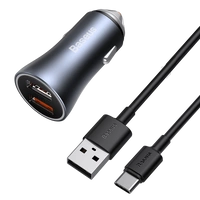 BASEUS Golden Pro 2xUSB 40W Caricabatterie per auto + cavo USB