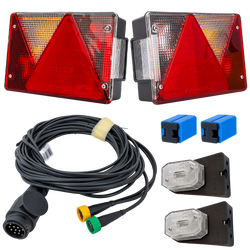Set luci: luci posteriori ASPÖCK MULTIPOINT IV + luci di posizione laterali ASPÖCK FLEXIPOINT I + cablaggio MANTES 5,2 m 13PIN