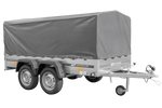 RIMORCHIO GARDEN TRAILER UNITRAILER 264/2 KIPP CON RUOTA SNODATA, TELAIO H-800 E COPERTURA GRIGIA