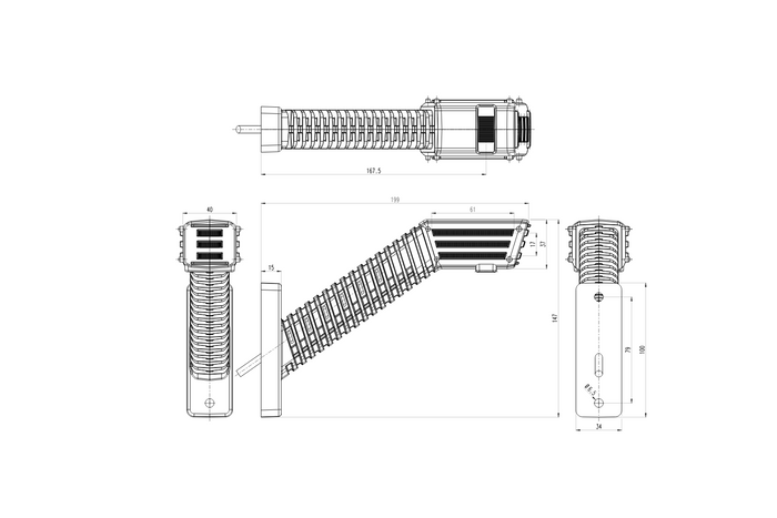 Faro di posizione destro a LED SPOT WAŚ 2552P W297.5.1 su braccio lungo