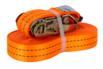 Set di quattro cinghie di trasporto UNITRAILER arancioni da 12 m/35 mm/2 t con tenditore
