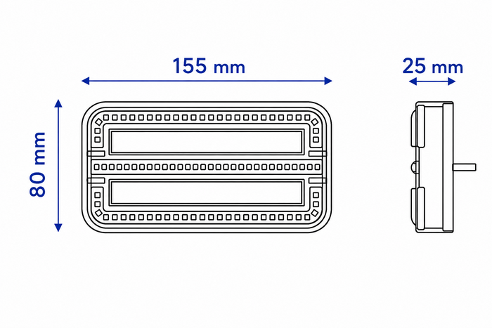 Luci posteriori a LED TT Technology TT.12028B-DI-CAN con 3 funzioni CANBUS su magnete sinistra + destra