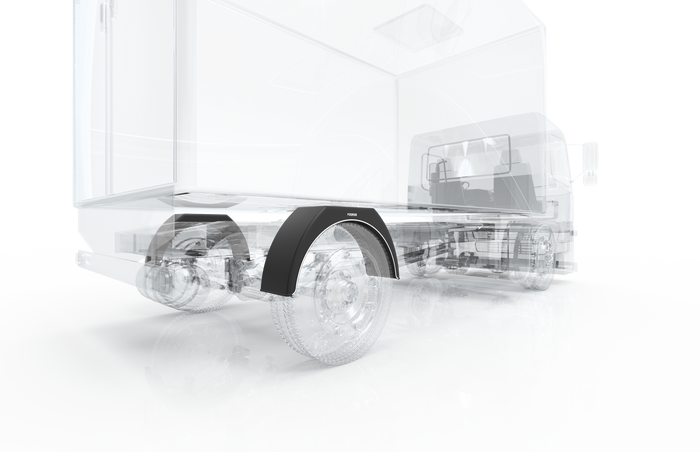 Set di due parafanghi per rimorchio 14-17" DOMAR DK3110 passaruota piatti 870/260mm