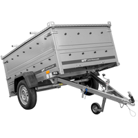 Rimorchio leggero 200x125 UNITRAILER GARDEN 201 KIPP con sponde BIS e copertura in alluminio