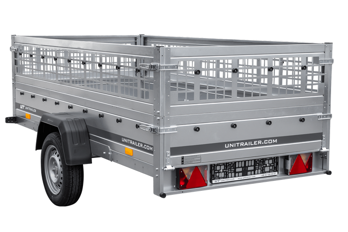 Rimorchio monoasse Garden Trailer 264 KIPP (NEW) con ruotino di appoggio e sovrasponde in rete