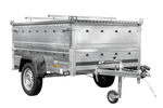 Rimorchio leggero 200x125 UNITRAILER GARDEN 201 KIPP con sponde BIS e copertura in alluminio
