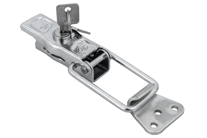 Gancio laterale con fissaggio STEELPRESS ZB-13A+Z-11A, serratura laterale del rimorchio completa con chiave