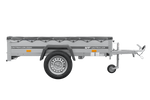 Rimorchio per auto 200x125 UNITRAILER GARDEN 201 KIPP con telaio H-0 e copertura grigia