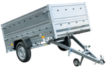 UNITRAILER GARDEN TRAILER 230 KIPP RIMORCHIO LEGGERO 230x125 CON SOVRASPONDE E RUOTINO 