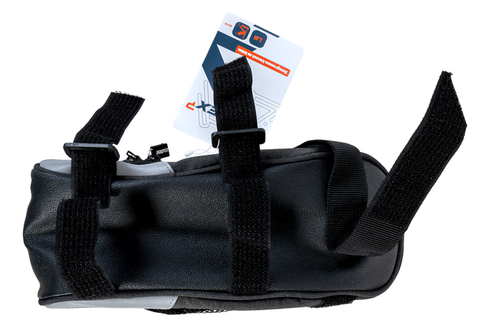 Borsa sottosella lunga per bicicletta PROFEX 82318 Lux nera con tasca portaborraccia