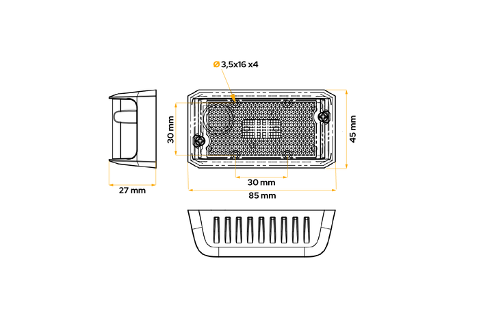 Lampada di segnalazione a LED DOBPLAST DPT15, arancione, universale