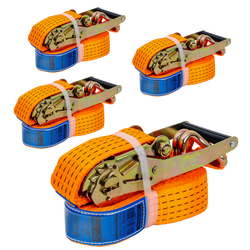 Set di quattro cinghie di trasporto UNITRAILER arancioni da 6 m/50 mm/5 t con tenditore
