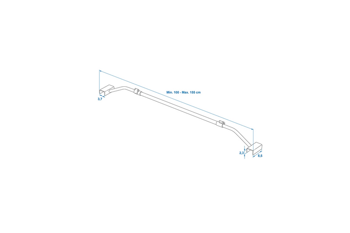 Staffa per telone piatto per rimorchio ProPlus 340914V01 regolabile 100–155 cm
