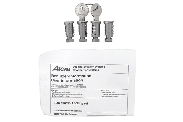 Set di serratura e chiave Atera (4 pezzi + 2 chiavi) 083010